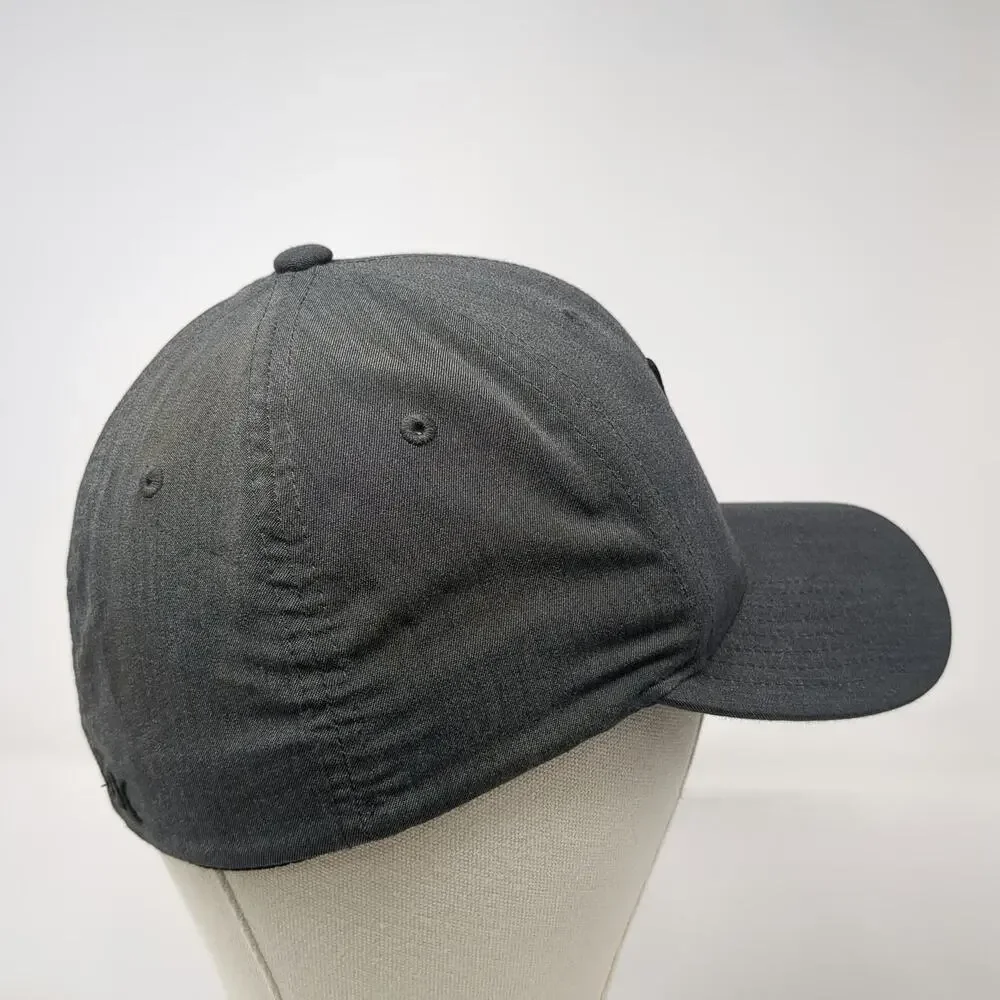Hurley Baseball Cap Gray M Fitted Logo Embroidered Flexfit Stretch Curved Hat